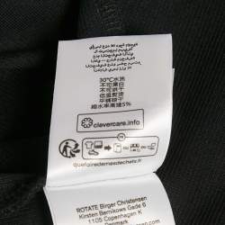 Pre Owned ROTATE Birger Christensen Black Rib Knit Midi Dress M