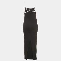 Pre Owned ROTATE Birger Christensen Black Rib Knit Midi Dress M