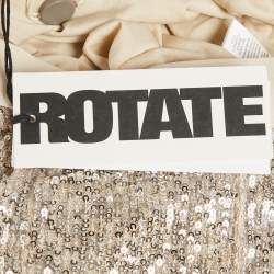 Pre Owned ROTATE BIRGER CHRISTENSEN Beige Sequin Embellished Alicia Pants M