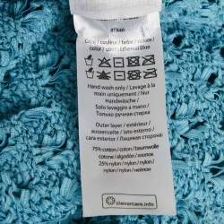 Pre Owned Rotate Birger Christensen Blue Patterned Knit High Neck Tessa Midi Dress M