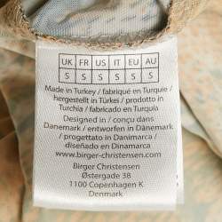 Pre Owned Rotate Birger Christensen Orange Python Print Sequin Jersey Maxi Dress S