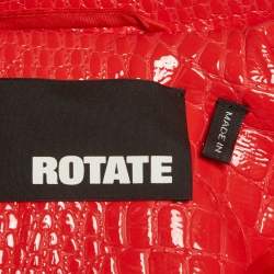 مملوكة مسبقًا جاكيت روتيت جلد تمساح أحمر وجلد صناعي واسع مقاس صغير - سمول