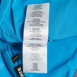 مملوكة مسبقًا توب روتيت حزام من الجلد الصناعي الأزرق بدون حمالات مقاس وسط