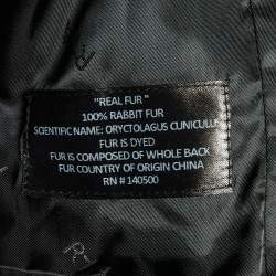 RtA Black Real Fur Zip-Up Hoodie L