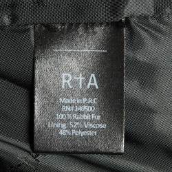 RtA Black Real Fur Zip-Up Hoodie L
