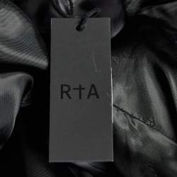 RtA Black Real Fur Zip-Up Hoodie L