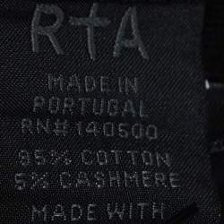 RTA Black Cotton Distressed Crop T-Shirt L