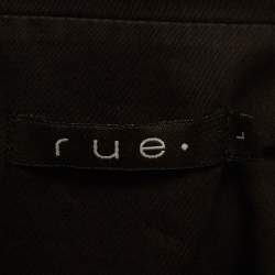 Pre Owned Rue Black Cotton Belted Wrap Crop Top M