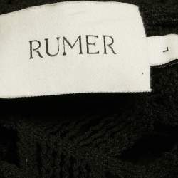 Pre Owned Rumer Black Crochet Halter Neck Ines Cover Up L