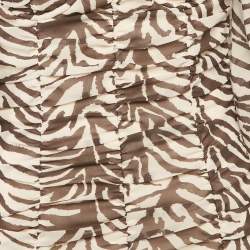 مملوكة مسبقًا Runaway The Label Brown Animal Skin Print Chiffon Ruche Mini Dress M