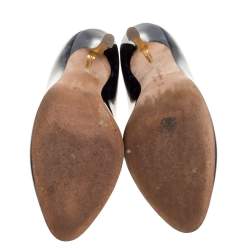 Pre Owned Rupert Sanderson Blue Animal Print Patent Leather Janice Pumps Size 37