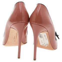 Rupert Sanderson Pink/Black Leather Embellished Pumps Size 40