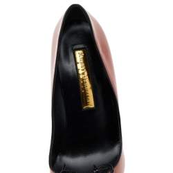 Rupert Sanderson Pink/Black Leather Embellished Pumps Size 40