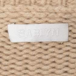 Sablyn Beige Cashmere Knit V-Neck Sweater S