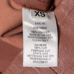Pre Owned Sablyn Brown Leather Mini Skirt XS