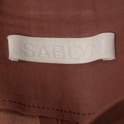 Pre Owned Sablyn Brown Leather Mini Skirt XS