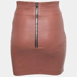 Pre Owned Sablyn Brown Leather Mini Skirt XS
