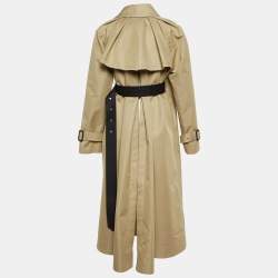 Sacai Beige/Black Gabardine Panelled Coat M