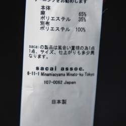 Pre Owned Sacai Navy Blue Floral Printed Linen & Satin Tunic T-Shirt XS