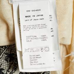 Sacai Beige Cotton Front Cut-Out Embroidered Dress M