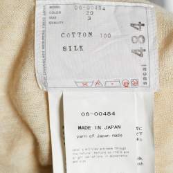 Sacai Beige Cotton Front Cut-Out Embroidered Dress M