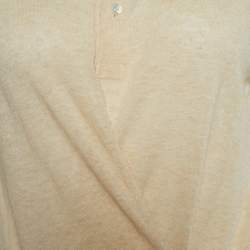 Sacai Beige Cotton Front Cut-Out Embroidered Dress M