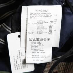 Pre Owned Sacai Brown/Green Glencheck Striped Cotton Blouson Jacket M