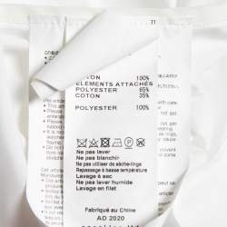 Pre Owned Sacai White Cotton Poplin & Knit Inset Midi Dress S