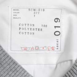 Pre Owned Sacai White Cotton Poplin & Knit Inset Midi Dress S