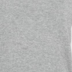 Pre Owned Sacai White Cotton Poplin & Knit Inset Midi Dress S