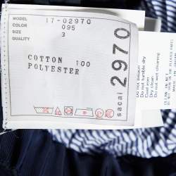 Pre Owned Sacai Blue Plisse Cotton Asymmetric Skirt S