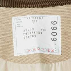 Sacai Beige Quilted Ripstop Oversized Coat S