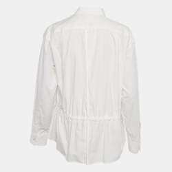 Sacai White Cotton Blend Button Front and Back Blouse XL