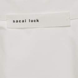 Sacai White Cotton Blend Button Front and Back Blouse XL