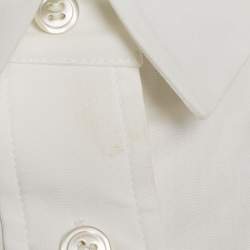 Sacai White Cotton Blend Button Front and Back Blouse XL