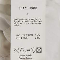 Sacai White Cotton Blend Button Front and Back Blouse XL