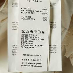 Pre Owned Sacai White Cotton & Lace Zipper Utility Vest M