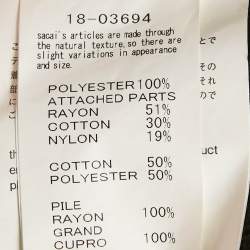 Pre Owned جاكيت سيلاكاى �بسحاب بتفاصيل كشكش دانتيل أسود مقاس متوسط