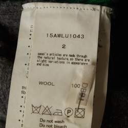 Pre Owned Sacai Luck Green/Grey Cable Knit Sweater M