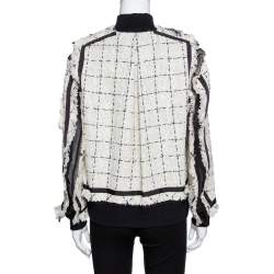 Sacai Monochrome Tweed Oversized Bomber Jacket S