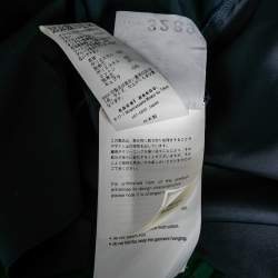 Pre Owned Sacai Green Paisley Printed Chiffon Plisse Pleated Top M