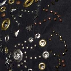 Sacai Black Synthetic Grommet Studded Belted Top S