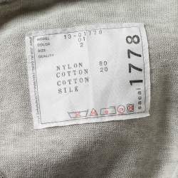 Sacai White Lace & Cotton Paneled Button Front Top S
