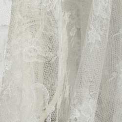 Sacai White Lace & Cotton Paneled Button Front Top S