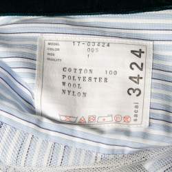Pre Owned Sacai Blue Striped Cotton Zip-Detail Shirt Dress S