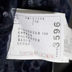 Pre Owned Sacai Navy Blue Sequined Bomber Jacket S