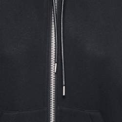 Sacai Black Cotton Contrast Nylon Panel Hoodie S