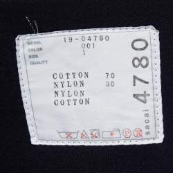 Sacai Black Cotton Contrast Nylon Panel Hoodie S