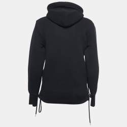 Sacai Black Cotton Contrast Nylon Panel Hoodie S