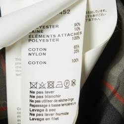 Pre Owned Sacai Grey Plaid Synthetic Docking Shirt Blouse M